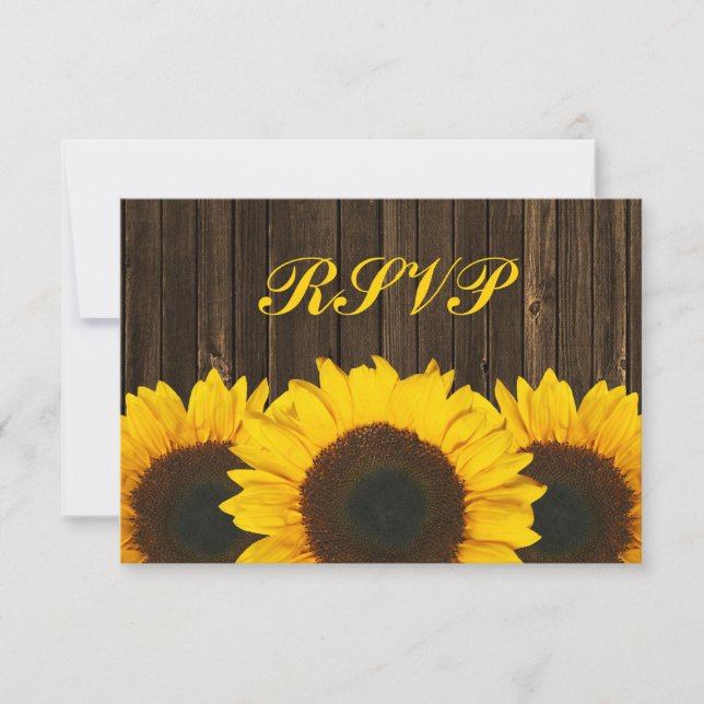 Carte de réponse RSVP de mariage en bois de tourne (Devant)