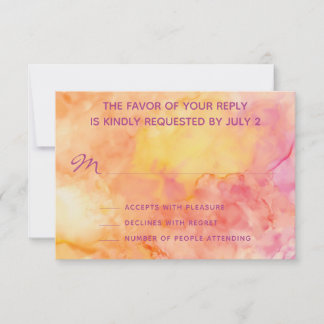 Carte de réponse RSVP de mariage Fleurs fraîches