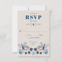 Carte de réponse RSVP de mariage folk boho moderne