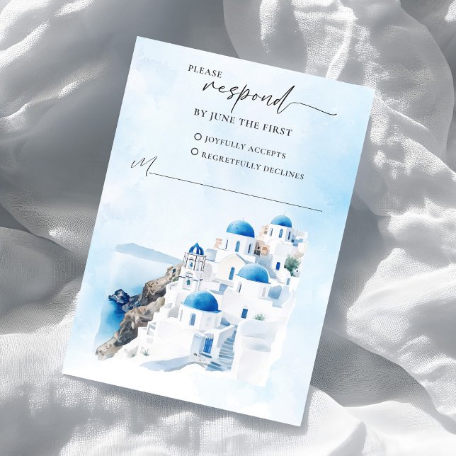 Carte de réponse RSVP de mariage grec (Greek RSVP Response Card)
