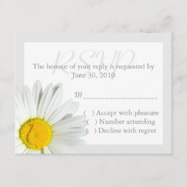 Carte de réponse RSVP de mariage gris et blanc