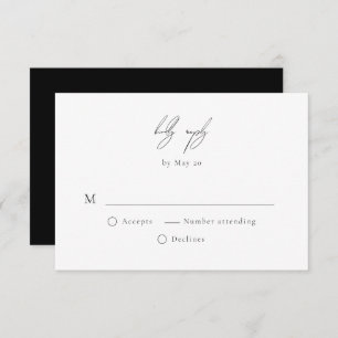 Carte de réponse RSVP de mariage minimaliste simpl