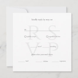 Carte de réponse RSVP de mariage neutre classique