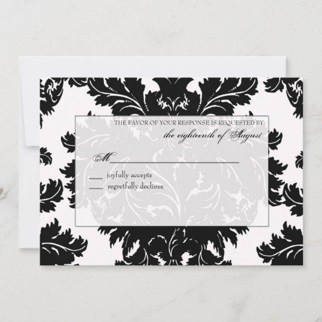Carte de réponse RSVP de mariage personnalisable (Devant)