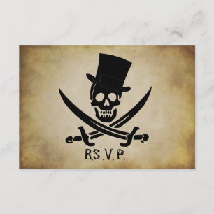 Carte de réponse RSVP de mariage pirate