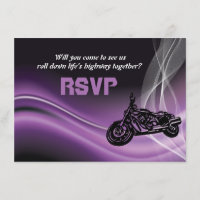 Carte de réponse RSVP de mariage pour motard rouli
