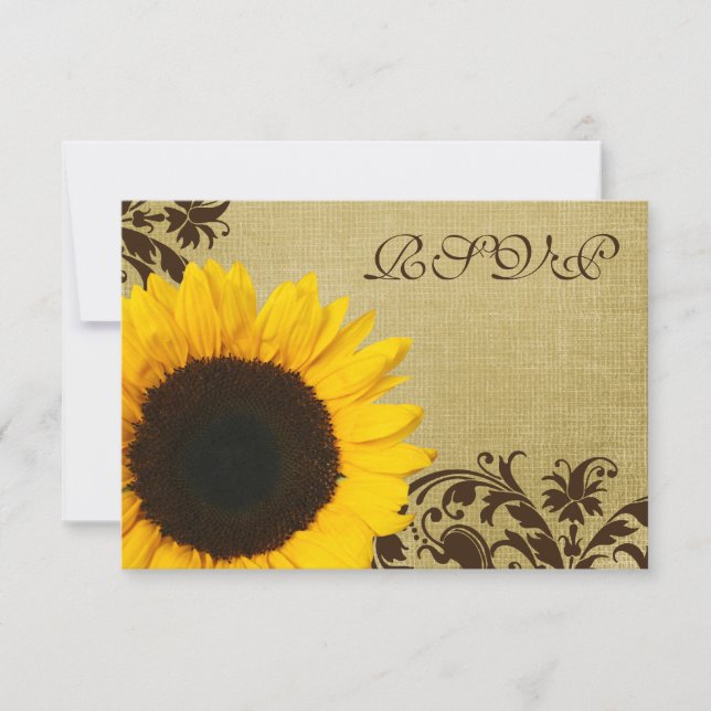Carte de réponse RSVP de mariage RSVP de tournesol (Devant)