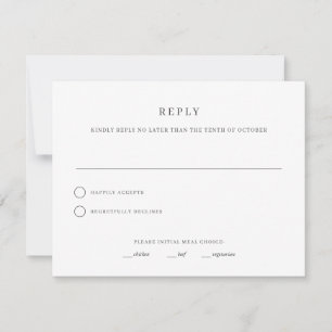 Carte de réponse RSVP de mariage simple et élégant