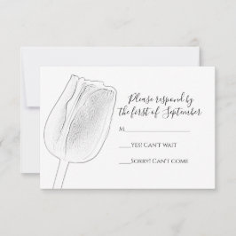 Carte de réponse RSVP de mariage Tulip Sketch