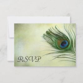 Carte de réponse RSVP de mariage vintage Peacock F