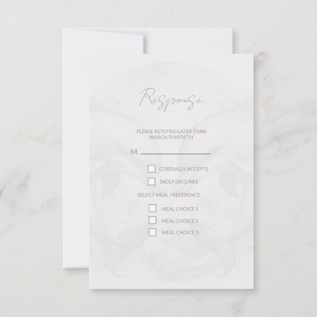 Carte de réponse RSVP de mariage Whimsy moderne (Dos)