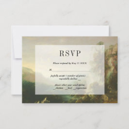 Carte de réponse RSVP de paysage peint vintage