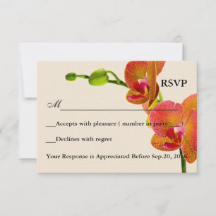 Carte de réponse RSVP des élégantes orchidées oran