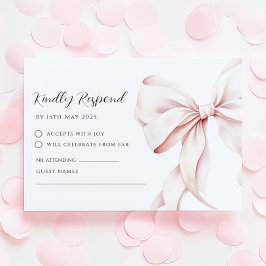 Carte de réponse RSVP Elegant Bow Rose
