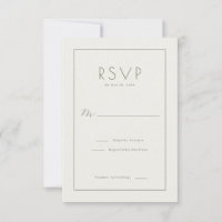 Carte de réponse RSVP élégante couleur blanc cassé