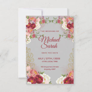 Carte de réponse RSVP élégante   Détail de mariage