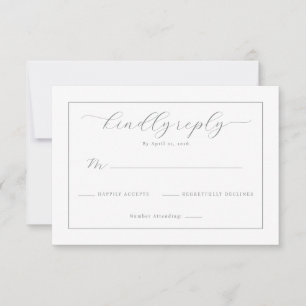 Carte de réponse RSVP Élégante en nuances de gris