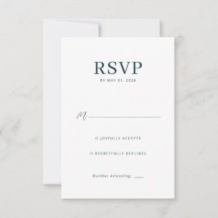 Carte de réponse RSVP Élégante Verte