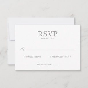Carte de réponse RSVP en nuances de gris élégantes