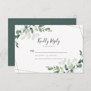 Carte de réponse RSVP Eucalyptus Wedding