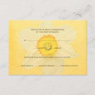 Carte de réponse RSVP Fleur jonquille de printemps