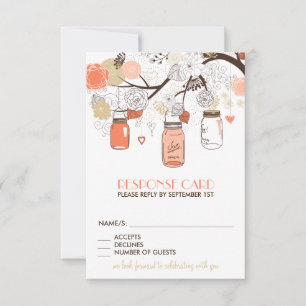 Carte de réponse RSVP Fleurs de printemps Jars Mas