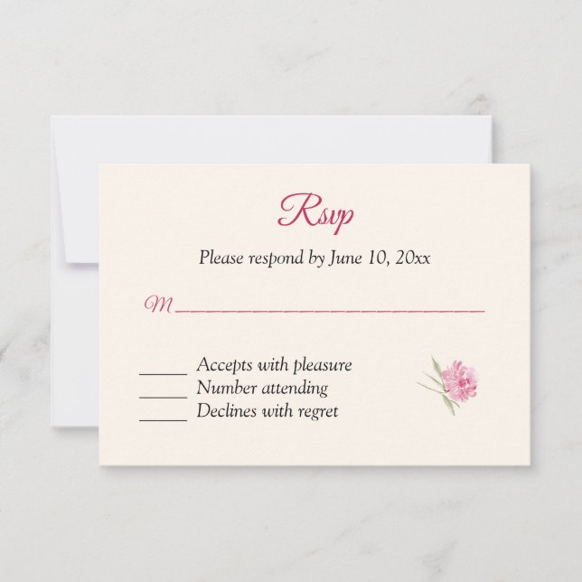 Carte de réponse RSVP Floral Boysenberry (Devant)