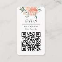 Carte de réponse Rsvp Floral QR Code Online Photo
