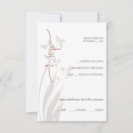 Carte de réponse RSVP florale aquarelle sauvage et