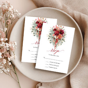 Carte de réponse RSVP Florale Bohème Automne Eucal
