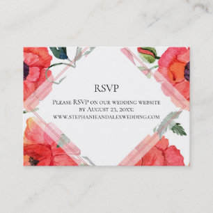 Carte de réponse RSVP Flore rouge