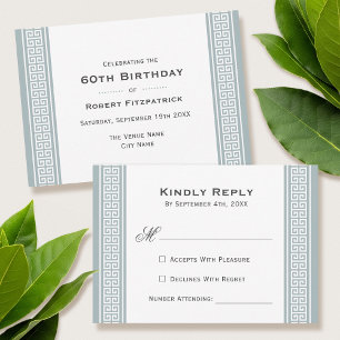 Carte de réponse RSVP Gray de fête d'anniversaire 