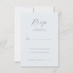 Carte de réponse RSVP grise élégante