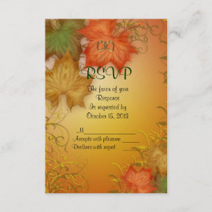 Carte de réponse RSVP mariage de automne
