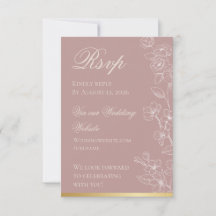 Carte de réponse RSVP Mauve et Or pour Garden Part