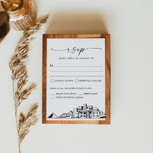 Carte de réponse RSVP Memphis Skyline Wedding