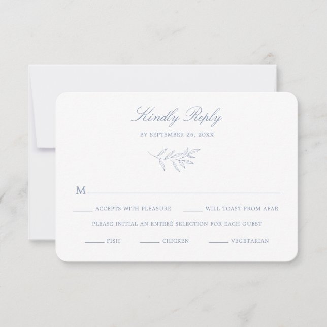 Carte de réponse RSVP Minimal Laurel Wedding K310 (Devant)