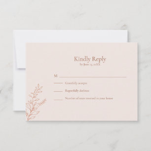 Carte de réponse RSVP minimale en terracotta botan