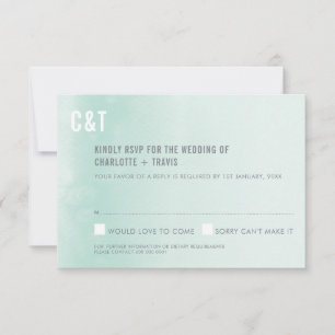 CARTE DE RÉPONSE RSVP :: Monnaie pastel à l'eau cl