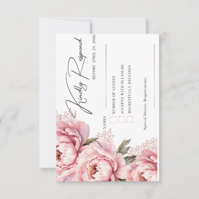 Carte de réponse RSVP Ne me faites pas rougir (Devant)