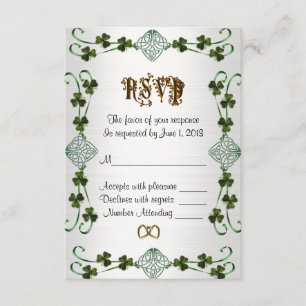 Carte de réponse RSVP noeud Irish Unity