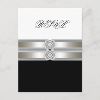 Carte de réponse RSVP noir blanc