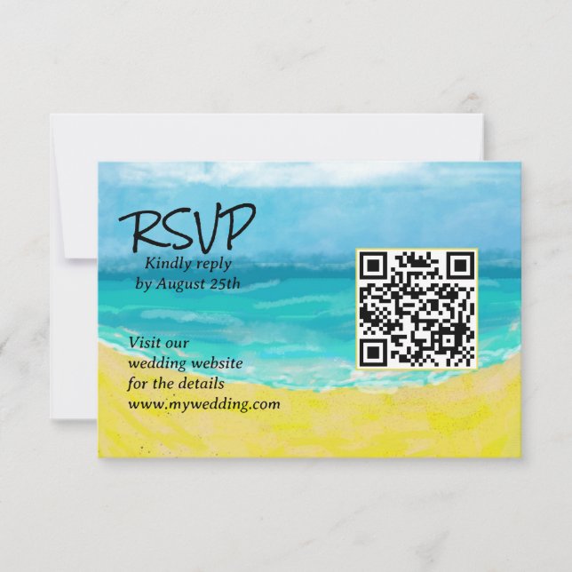 Carte de réponse RSVP numérique - Code QR à thème  (Devant)