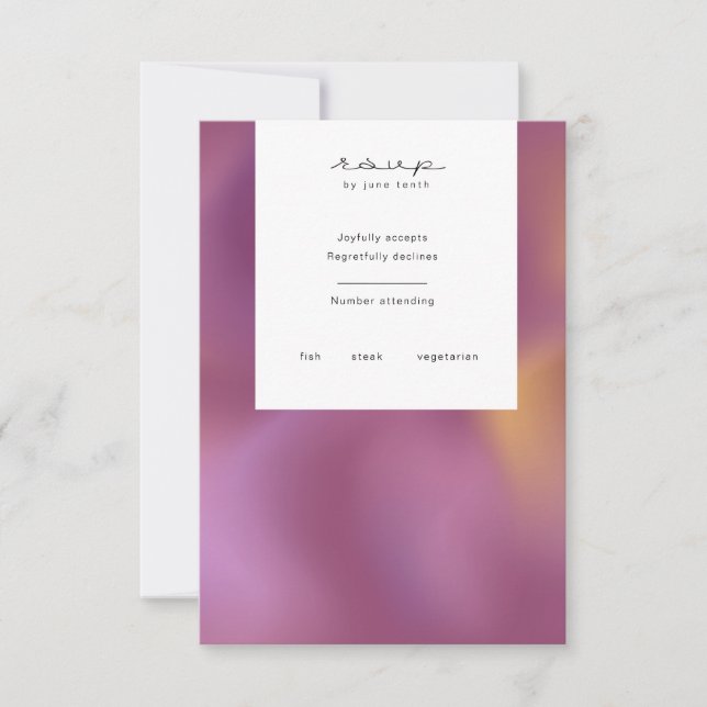Carte de réponse RSVP ombre métallique moderne pou (Devant)