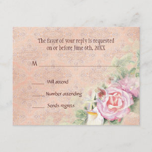 Carte de réponse RSVP - Pastel Roses & Calla Lilie