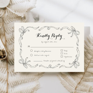 Carte de réponse RSVP pour Bow Bow Quirky Quirky W