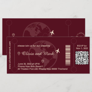 Carte de réponse RSVP pour carte d'embarquement – 