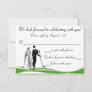 Carte de réponse RSVP pour couple de golf