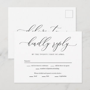 Carte de réponse RSVP pour Forever Love Editable C