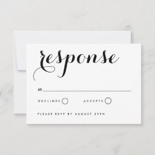 Carte de réponse RSVP pour invitation de mariage t